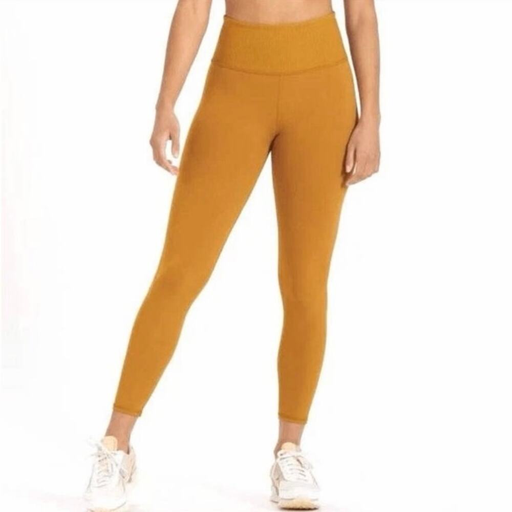 Vuori Ultra High Rise Rib Studio Stretch Leggings In Dark Golden Size XS EUC
